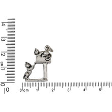 Load image into Gallery viewer, Sterling Silver, 18.0mm Width by 6.6mm Length by 23.2mm Height, Two Kittens &amp; Mailbox Charm. Quantity Per Pack: 1 Piece.
