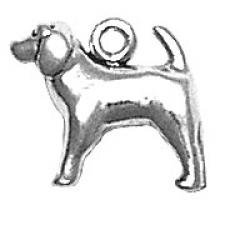 Charms. Sterling Silver, 14.0mm Width by 4.7mm Length by 12.1mm Height, Spaniel Dog Charm. Quantity Per Pack: 1 Piece.