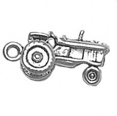 Charms. Sterling Silver, 7.4mm Width by 7.8mm Length by 18.1mm Height, Tractor Charm. Quantity Per Pack: 1 Piece.