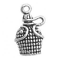 Charms. Sterling Silver, 10.8mm Width by 5.7mm Length by 16.0mm Height, Canteen Charm. Quantity Per Pack: 1 Piece.