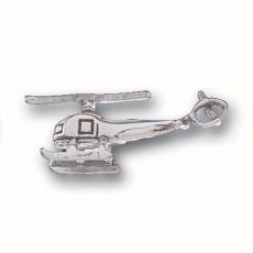 Charms. Sterling Silver, 25.5mm Width by 10.8mm Length by 13.7mm Height, Helicopter Charm. Quantity Per Pack: 1 Piece.