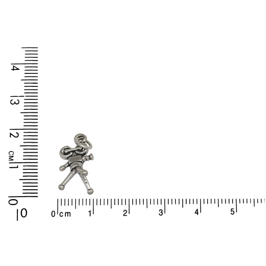 Sterling Silver, 11.6mm Width by 10.7mm Length by 17.9mm Height, Movie Camera Charm. Quantity Per Pack: 1 Piece.