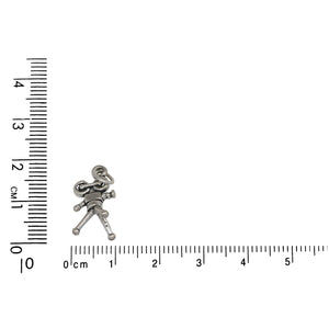 Sterling Silver, 11.6mm Width by 10.7mm Length by 17.9mm Height, Movie Camera Charm. Quantity Per Pack: 1 Piece.