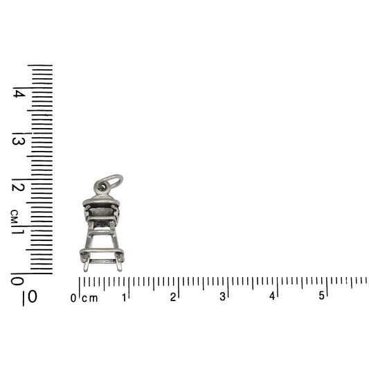 Sterling Silver, 9.0mm Width by 9.8mm Length by 19.4mm Height, Highchair Charm. Quantity Per Pack: 1 Piece.