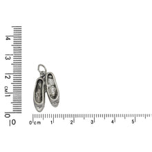 Load image into Gallery viewer, Sterling Silver, 13.0mm Width by 4.1mm Length by 19.6mm Height, Ballet Slippers Charm. Quantity Per Pack: 1 Piece.
