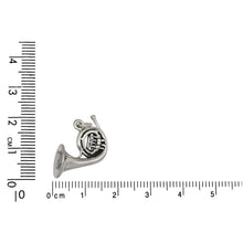 Load image into Gallery viewer, Sterling Silver, 21.3mm Width by 10.4mm Length by 14.6mm Height, French Horn Charm. Quantity Per Pack: 1 Piece.
