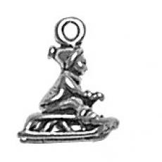 Charms. Sterling Silver, 9.0mm Width by 5.8mm Length by 11.6mm Height, Child on Sled Charm. Quantity Per Pack: 1 Piece.