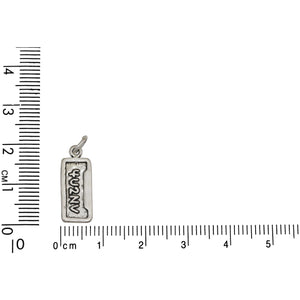 Sterling Silver, 7.6mm Width by 1.6mm Length by 18.9mm Height, 4U2NV (For You To Envy) Vanity Plate Charm. Quantity Per Pack: 1 Piece.