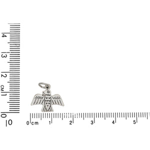 Sterling Silver, 15.8mm Width by 0.7mm Length by 13.8mm Height, Thunderbird Charm. Quantity Per Pack: 1 Piece.