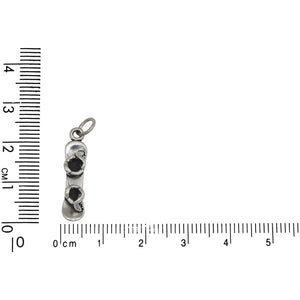 Sterling Silver, 5.5mm Width by 4.1mm Length by 23.4mm Height, Snowboard Charm. Quantity Per Pack: 1 Piece.