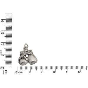 Sterling Silver, 15.7mm Width by 5.7mm Length by 16.0mm Height, Boxing Gloves Charm. Quantity Per Pack: 1 Piece.