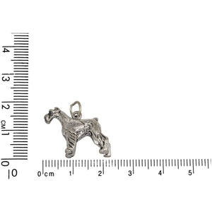 Sterling Silver, 20.4mm Width by 7.1mm Length by 17.7mm Height, Schnauzer Dog Charm. Quantity Per Pack: 1 Piece.