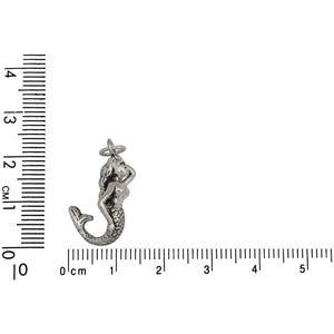 Sterling Silver, 11.4mm Width by 11.8mm Length by 23.1mm Height, Mermaid Charm. Quantity Per Pack: 1 Piece.