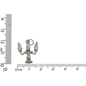 Sterling Silver, 16.1mm Width by 6.0mm Length by 20.0mm Height, Candelabra Charm. Quantity Per Pack: 1 Piece.