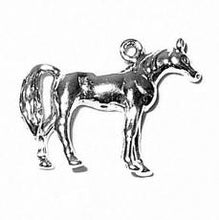 Load image into Gallery viewer, Charms. Sterling Silver, 22.6mm Width by 5.6mm Length by 16.9mm Height, Arabian Horse Charm. Quantity Per Pack: 1 Piece.
