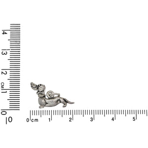 Sterling Silver, 22.4mm Width by 6.6mm Length by 12.5mm Height, Daschund Dog Charm. Quantity Per Pack: 1 Piece.