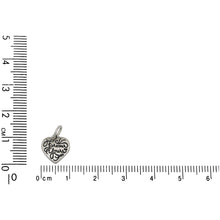 Load image into Gallery viewer, Sterling Silver, 10.2mm Width by 2.1mm Length by 10.7mm Height, &quot;Forever Yours&quot; Heart Charm. Quantity Per Pack: 1 Piece.
