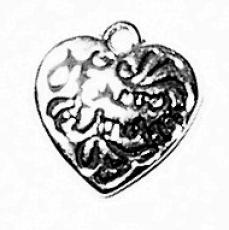 Charms. Sterling Silver, 10.2mm Width by 2.1mm Length by 10.7mm Height, "Forever Yours" Heart Charm. Quantity Per Pack: 1 Piece.