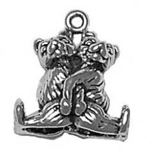 Load image into Gallery viewer, Charms. Sterling Silver, 15.8mm Width by 9.0mm Length by 17.5mm Height, Two Bears Charm. Quantity Per Pack: 1 Piece.
