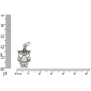 Sterling Silver, 11.8mm Width by 2.0mm Length by 21.7mm Height, Dutch Lady Charm. Quantity Per Pack: 1 Piece.