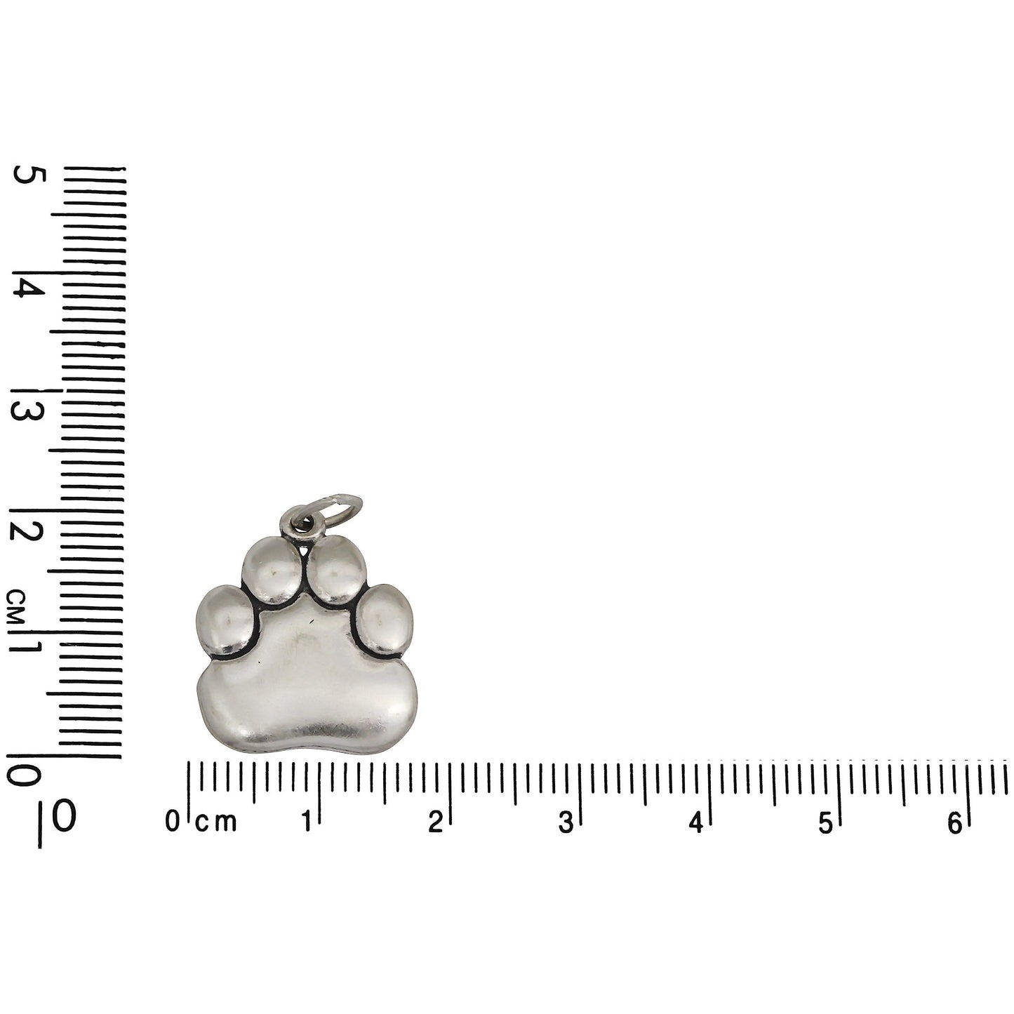 Sterling Silver, 16.4mm Width by 1.7mm Length by 19.5mm Height, Paw Print Charm. Quantity Per Pack: 1 Piece.