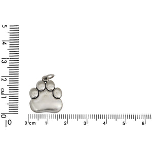 Sterling Silver, 16.4mm Width by 1.7mm Length by 19.5mm Height, Paw Print Charm. Quantity Per Pack: 1 Piece.