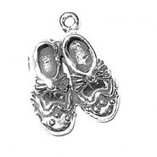 Charms. Sterling Silver, 12.9mm Width by 4.7mm Length by 16.9mm Height, Pair of Shoes Charm. Quantity Per Pack: 1 Piece.