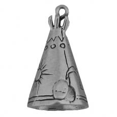 Charms. Sterling Silver, 14.9mm Width by 14.5mm Length by 22.9mm Height, Tipi (Teepee) Charm. Quantity Per Pack: 1 Piece.