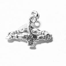 Charms. Sterling Silver, 10.7mm Width by 14.2mm Length by 20.0mm Height, Bridle Charm. Quantity Per Pack: 1 Piece.