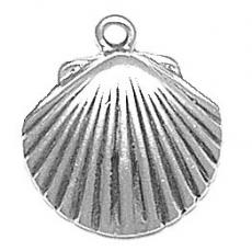 Charms. Sterling Silver, 18.9mm Width by 3.1mm Length by 20.9mm Height, Shell Charm. Quantity Per Pack: 1 Piece.