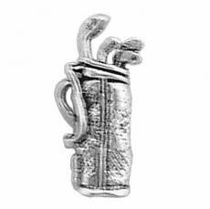 Charms. Sterling Silver, 11.5mm Width by 5.1mm Length by 24.5mm Height, Golf Bag Charm. Quantity Per Pack: 1 Piece.