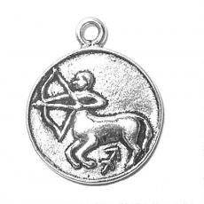 Charms. Sterling Silver, 17.4mm Width by 1.8mm Length by 21.2mm Height, Sagittarius Charm. Quantity Per Pack: 1 Piece.