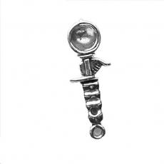 Charms. Sterling Silver, 10.3mm Width by 5.2mm Length by 27.4mm Height, Ice Cream Scooper Charm. Quantity Per Pack: 1 Piece.