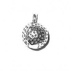 Charms. Sterling Silver, 6.3mm Width by 6.3mm Length by 9.1mm Height, Golf Ball Charm. Quantity Per Pack: 1 Piece.