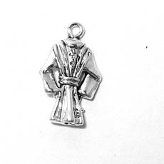 Charms. Sterling Silver, 13.5mm Width by 6.5mm Length by 21.0mm Height, Robe Charm. Quantity Per Pack: 1 Piece.