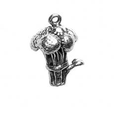 Charms. Sterling Silver, 13.8mm Width by 10.7mm Length by 18.4mm Height, Broccoli Charm. Quantity Per Pack: 1 Piece.