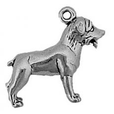 Charms. Sterling Silver, 18.6mm Width by 7.4mm Length by 18.4mm Height, Standing Dog Charm. Quantity Per Pack: 1 Piece.