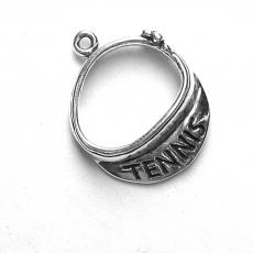 Charms. Sterling Silver, 18.5mm Width by 5.0mm Length by 23.7mm Height, Tennis Visor Charm. Quantity Per Pack: 1 Piece.