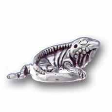 Charms. Sterling Silver, 17.2mm Width by 10.0mm Length by 23.3mm Height, Lizard Charm. Quantity Per Pack: 1 Piece.