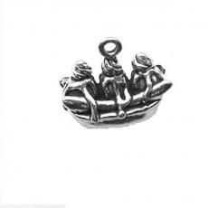 Charms. Sterling Silver, 18.0mm Width by 9.9mm Length by 15.9mm Height, Banana Split Charm. Quantity Per Pack: 1 Piece.