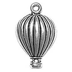 Charms. Sterling Silver, 10.7mm Width by 2.8mm Length by 17.2mm Height, Hot Air Balloon Charm. Quantity Per Pack: 1 Piece.