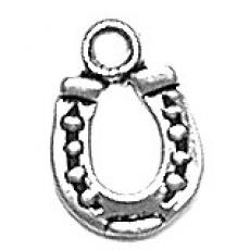 Charms. Sterling Silver, 8.8mm Width by 1.8mm Length by 12.3mm Height, Horseshoe Charm. Quantity Per Pack: 1 Piece.