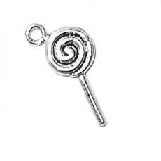 Charms. Sterling Silver, 8.2mm Width by 2.1mm Length by 20.1mm Height, Lollipop Charm. Quantity Per Pack: 1 Piece.