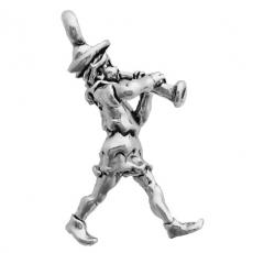 Charms. Sterling Silver, 8.5mm Width by 16.4mm Length by 26.3mm Height, Pied Piper Charm. Quantity Per Pack: 1 Piece.