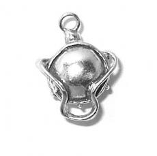 Charms. Sterling Silver, 14.1mm Width by 7.2mm Length by 18.8mm Height, Canteen Charm. Quantity Per Pack: 1 Piece.