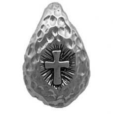 Charms. Sterling Silver, 14.8mm Width by 8.0mm Length by 22.7mm Height, Cross Pendant. Quantity Per Pack: 1 Piece.