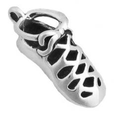 Charms. Sterling Silver, 9.4mm Width by 7.8mm Length by 22.1mm Height, Irish Soft Shoe Charm. Quantity Per Pack: 1 Piece.