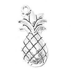 Charms. Sterling Silver, 9.5mm Width by 4.1mm Length by 20.5mm Height, Pineapple Charm. Quantity Per Pack: 1 Piece.