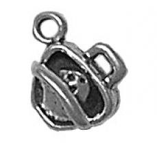 Charms. Sterling Silver, 10.0mm Width by 7.3mm Length by 12.2mm Height, Bowling Bag Charm. Quantity Per Pack: 1 Piece.