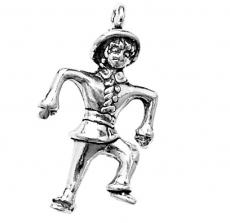 Charms. Sterling Silver, 5.2mm Width by 15.1mm Length by 24.9mm Height, Dancing Scarecrow Charm. Quantity Per Pack: 1 Piece.